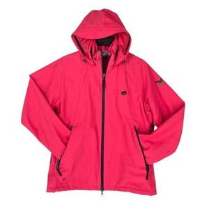 Salewa Windstopper Jacket Womens S Orange Zip Up Removable Hood Mesh Lined